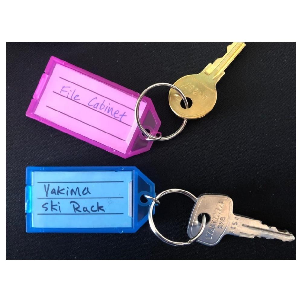 8 PCS Plastic Key Tags With Rings And Tags Lined Blank Paper Key Tags 8 Colors For Women Men Jewelry Accessories