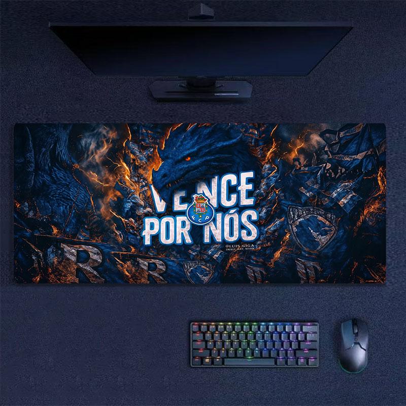Fc Porto Large Gaming Table Cushion Non-slip Laptop Tablet Big Mousepad XXL Mat Mini PC Playmat With Lock edge