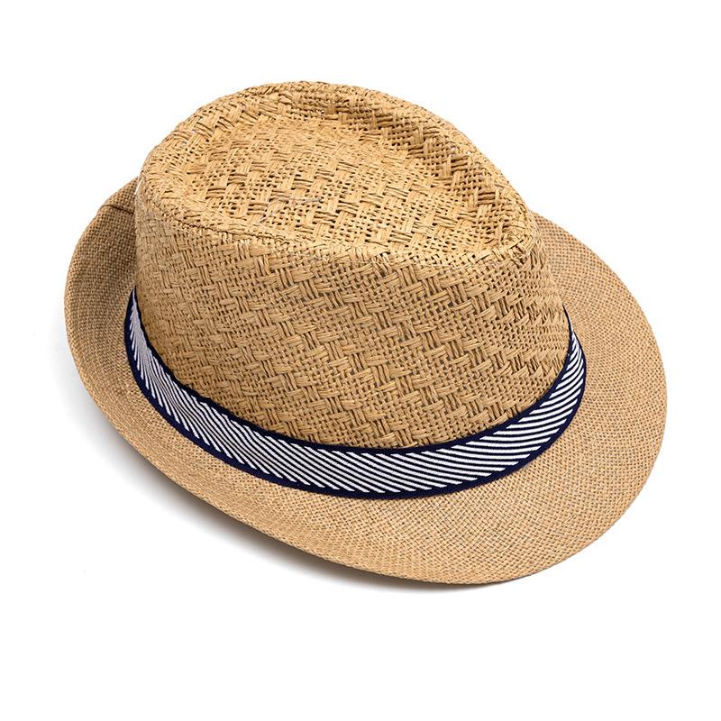 Summer Breathable Straw Hat Middle-Aged and Elderly Small Bowler Hat Outdoor Sun Hat Jazz Hat