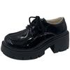 Uniform Shoes Small Leather Shoes Female British Girl Japanese Wild Black Retro Mary Jane Shoes Lolita Platform Shoes Low Hee