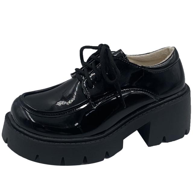 Uniform Shoes Small Leather Shoes Female British Girl Japanese Wild Black Retro Mary Jane Shoes Lolita Platform Shoes Low Hee