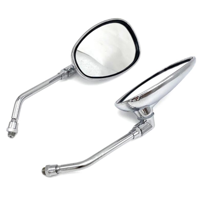 Evrensel 10Mm Krom Dikiz Aynaları Motosiklet Motokros Scooter E-Bisiklet Yarış Motosikleti Yan Aynası Dikiz Aksesuarları