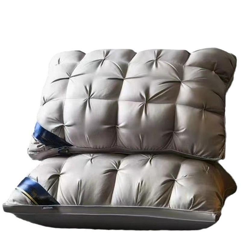 1Pcs Bed Pillow Soft Fluffy Filling Pillows Washable Breathable Neck Support Sleep Pillow Adult Bedroom Home Use Student Pillows