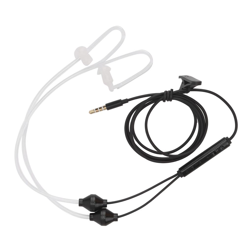 Air Tube Earphone Earbuds Wired Headphones W HandFree Microphone for Samsung 3.5mm Jack(Noir )