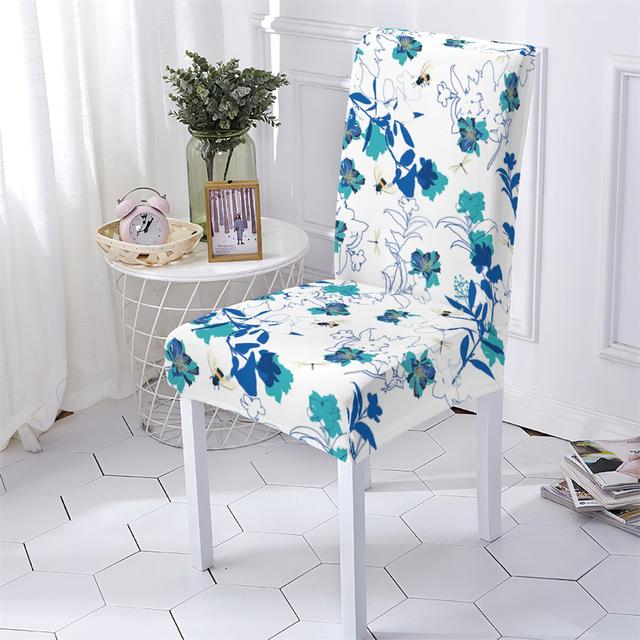 

Чехол для стула в стиле «растение-цветок» Эластичные чехлы для стульев Эластичный растительный узор Противогрязный чехол для сиденья Эластичный стул Stuhlbezug 1PCS