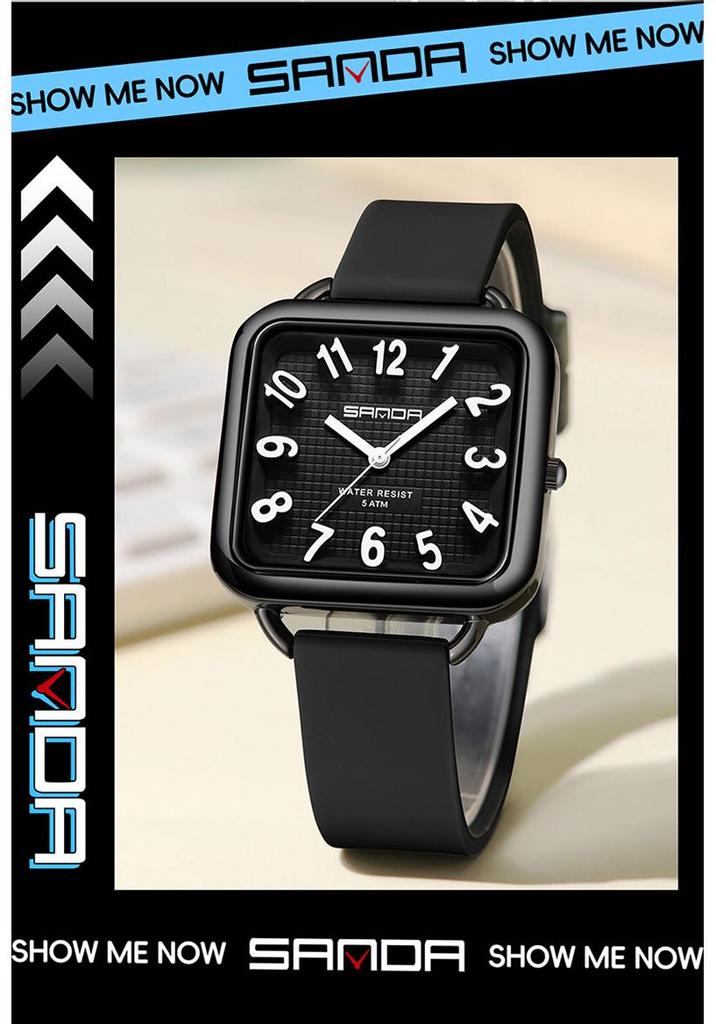 SANDA Student Quartz Exam Watch - Waterproof, Simple Design
