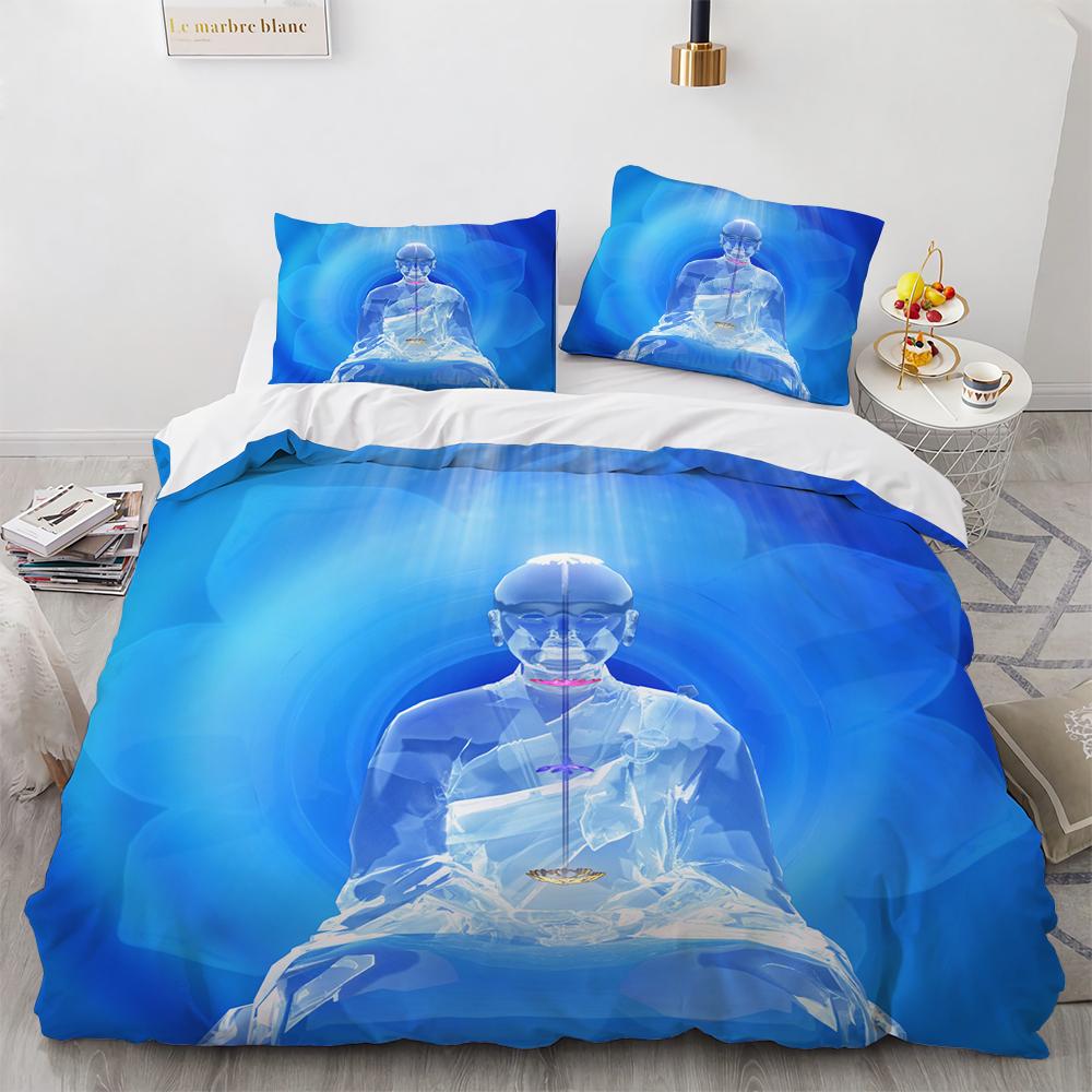 3D Buddha Print Bedding Set Meditation Duvet Covers With Pillow Cover Case Home Decor Bed Clothes Double Queen King Size
