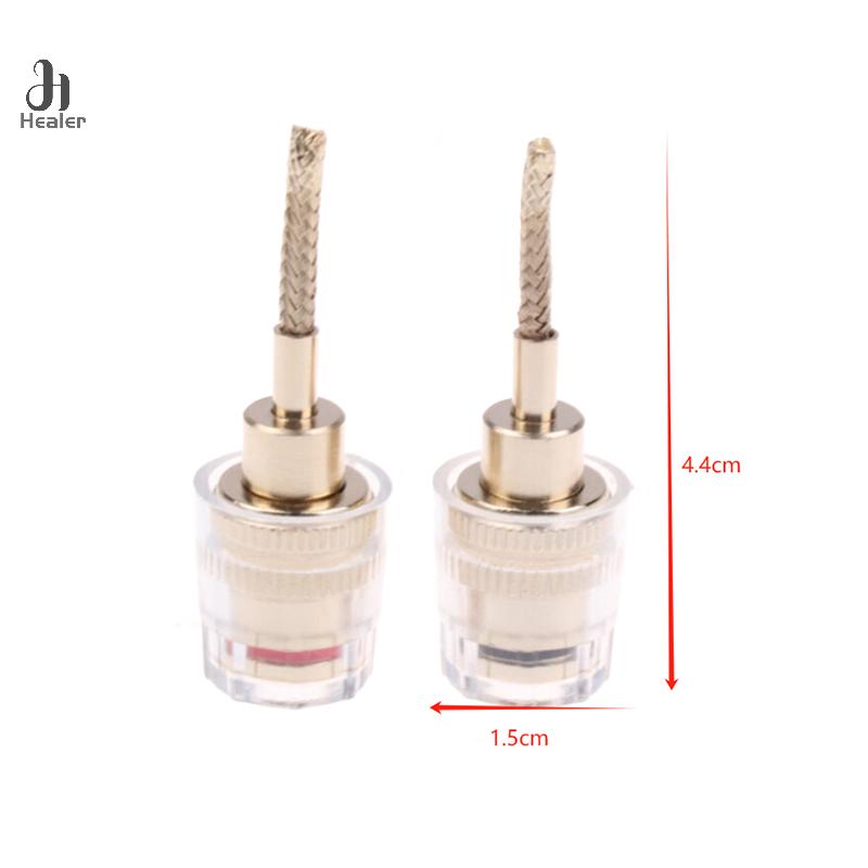 2/4Pcs 4MM Banana Female To 2MM Pin Connector HIFI Cable Adapter Plug Braided Copper Wire Socket