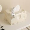 Cheese-Shaped Tissue Box -Durable Plastic Decorative Storage,Modern Luxury Home Decor,Suitable for Living Room,Bathroom,Kitchen