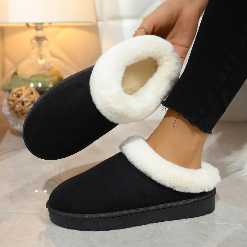 Cross-border Foreign Trade Mao Mao Mouth Snow Boots Women's Winter New Korean Version Thick-soled Short Tube Thickened One Pedal Lazy