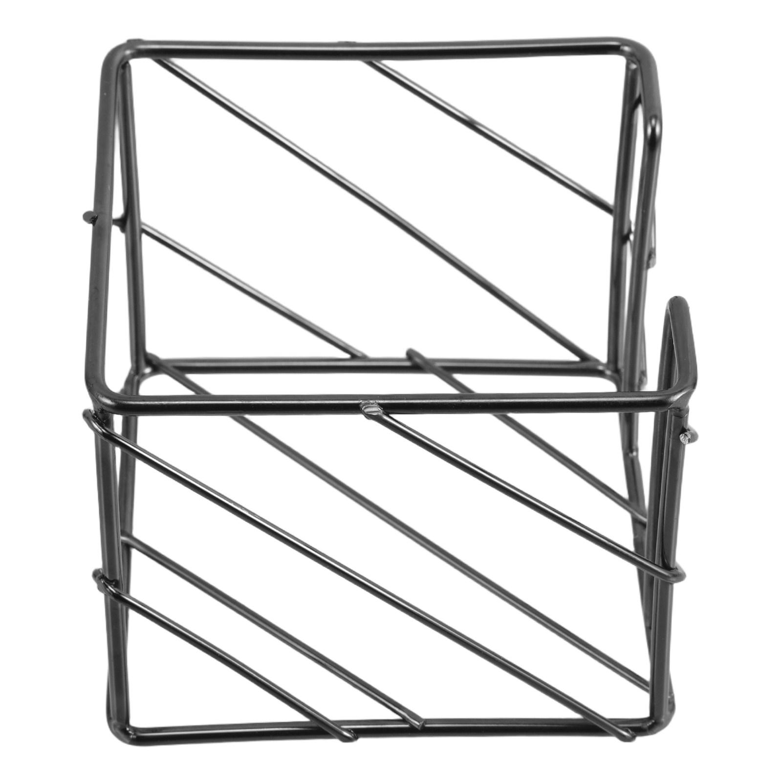 Black Iron Memo Dispenser Cube Notepad Holder Large Capacity Stylish Hollow Design Metal Desk Organizer for Office School Dorm China Mainland