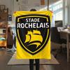 1PC Stade Rochelais 1 Print Flannel Blanket, High Quality Comfortable for All Seasons, Home Decor, Warmth and Comfort, Perfect for Christmas Gifts