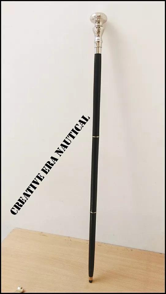 Antique Look Brass Designer Handle Walking Cane Stick Vintage Victorian Style