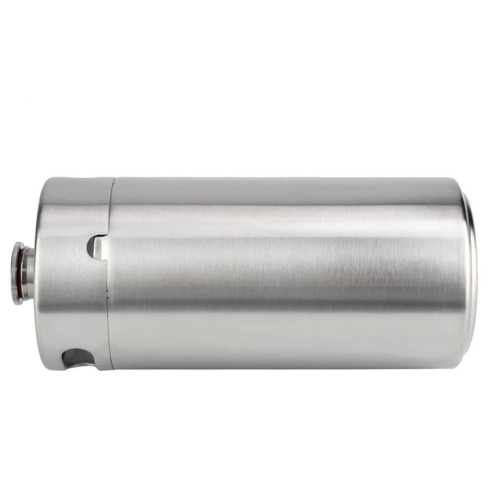 4L Mini Stainless Steel Beer Barrel with Spiral Cover Lid Practical Home Hotel Supplies