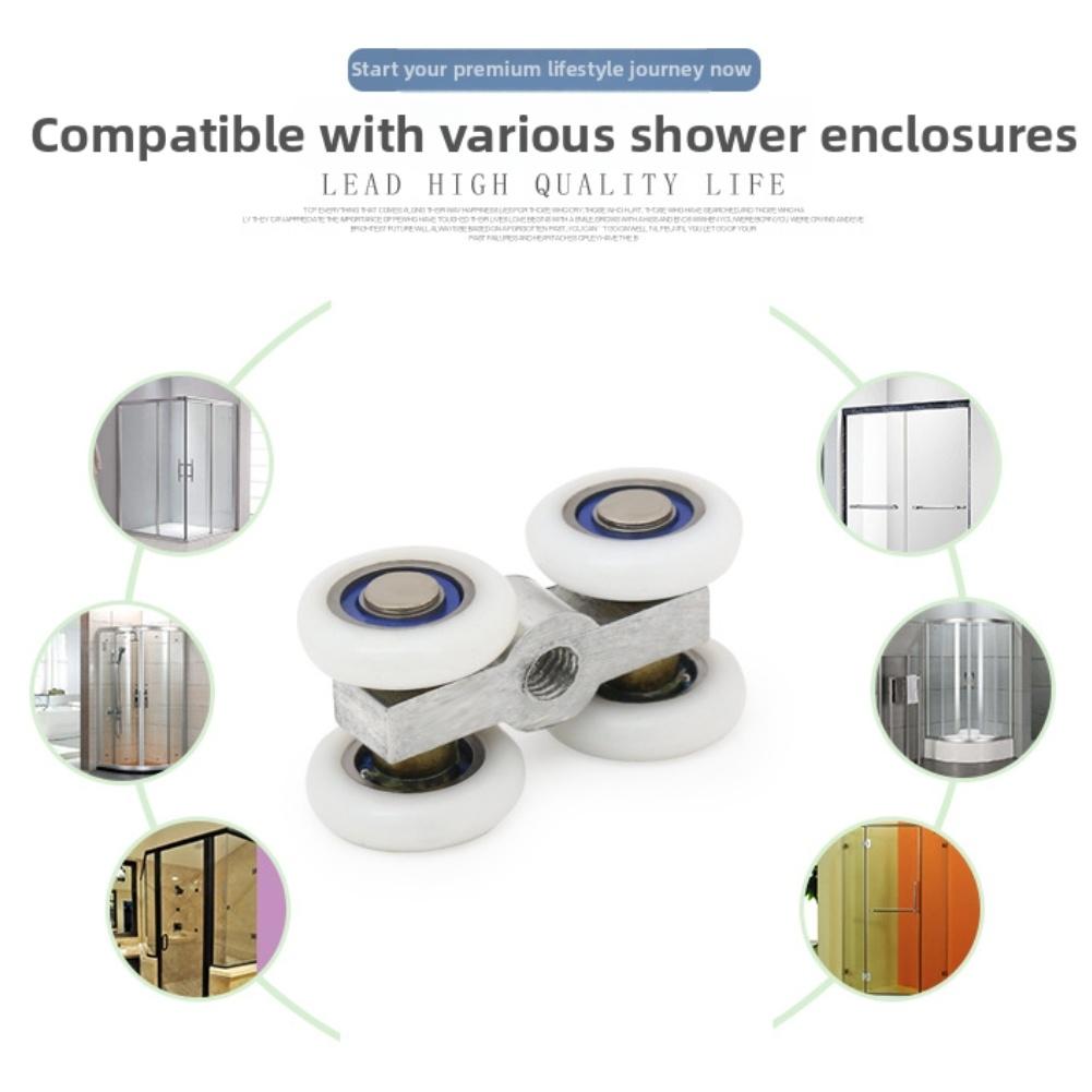 8pcs Shower Room Small Hanging Pulley Sliding Door Rollers Bathroom Glass Door Roller Home Hardware Accessories