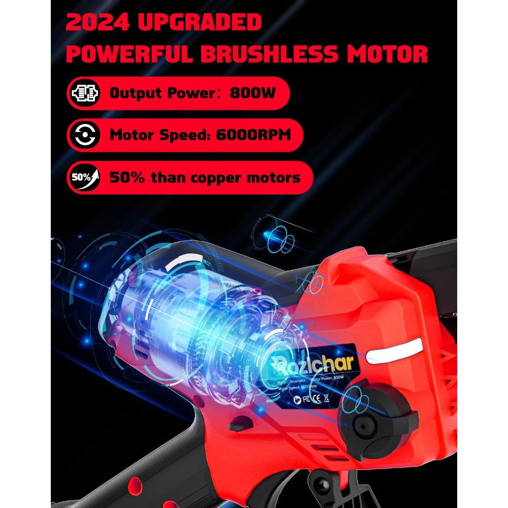 Mini Chainsaw Compatible for Milwaukee 18V Battery(No Battery), 8-Inch 6-Inch Combo Cordless Pruning Chain Saw, Battery Powered