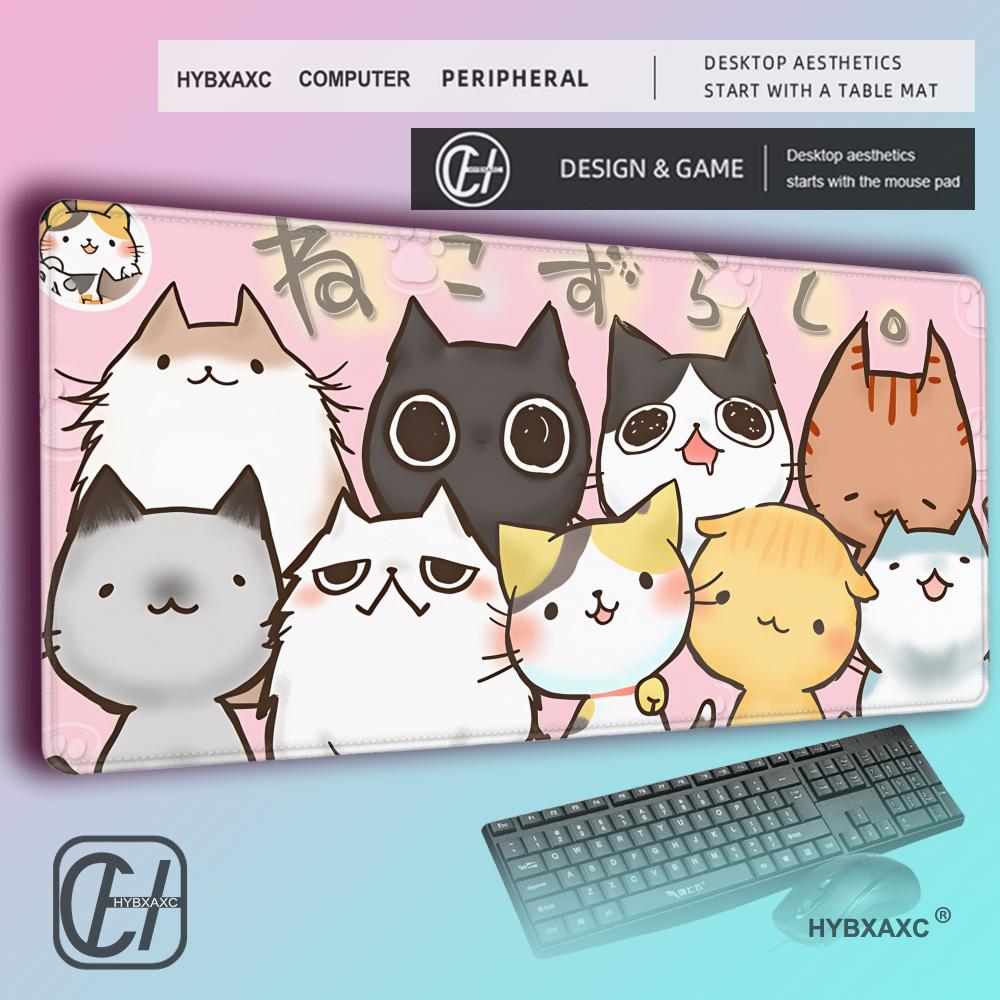 HYBXAXC Kitty MousePad Cute Cats Mouse Pad Large DeskMat Kawaii Gaming Accessories Carpet Rubber Keyboard Palymats