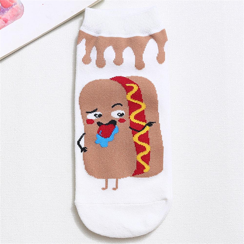 New Funny Happy Cartoon Foods Pizza Fries Hamburger Cola  Dog Short Socks Novel Gift Dropship