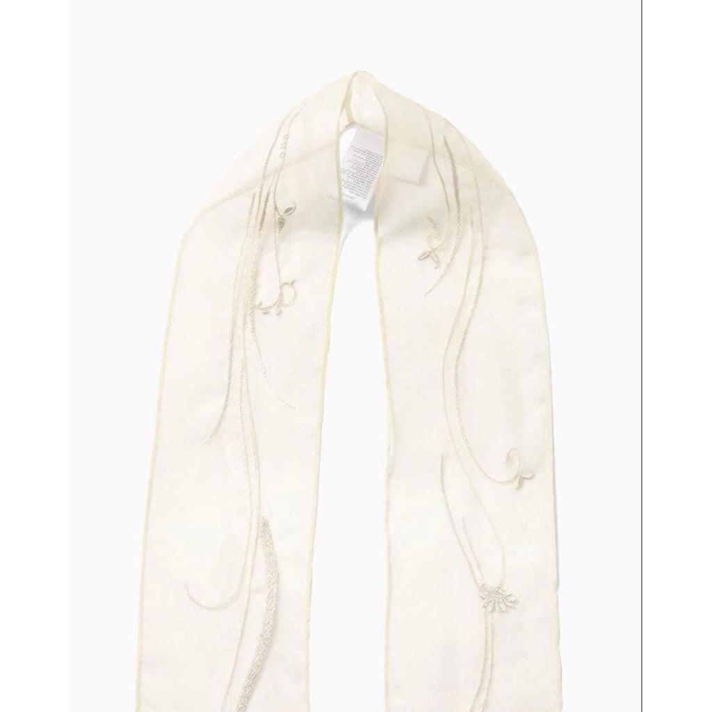 Used Mame Kurogouchi Floral Embroidered Scarf