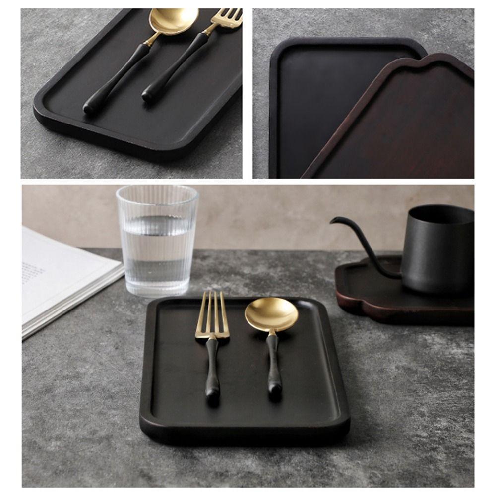 Solid Wood Black Walnut Tea Tray Household Kitchen Serving Platter  Kitchen Supplies