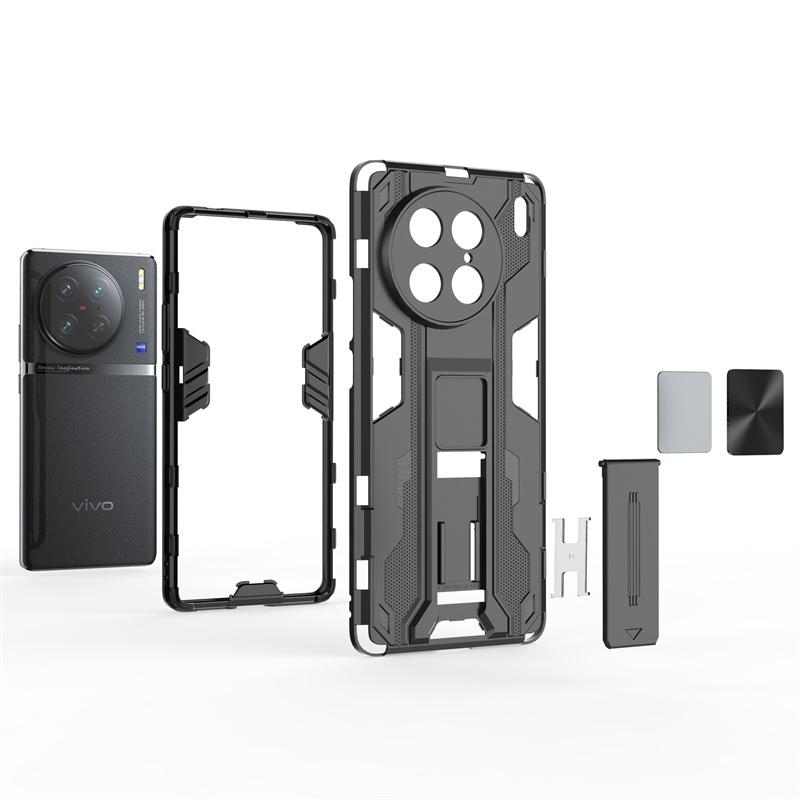 Shockproof Armor Funda For Vivo X90Pro Case Camera Protect Coque For Vivo X90 Pro + Plus X 90 VivoX90 Magnet Holder Stand Cover