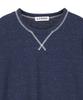 IL CORSO Pin Slub Waffle Long Sleeve T-Shirt Blue