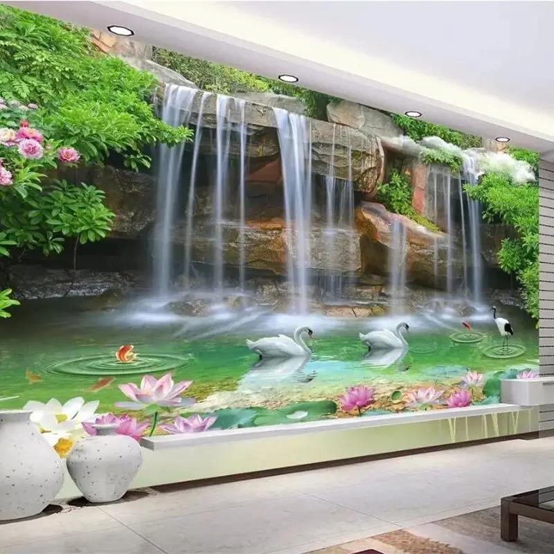 Tapet 3d mural pictură peisaj cascadă romantic stereo fundal TV tapet decor acasă