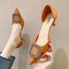 Pointed Thin Heels High Heels Women's Spring and Summer New Fairy Style Versatile Single Shoes Medium Heel Shallow Mouth Hollow Women's Shoes
