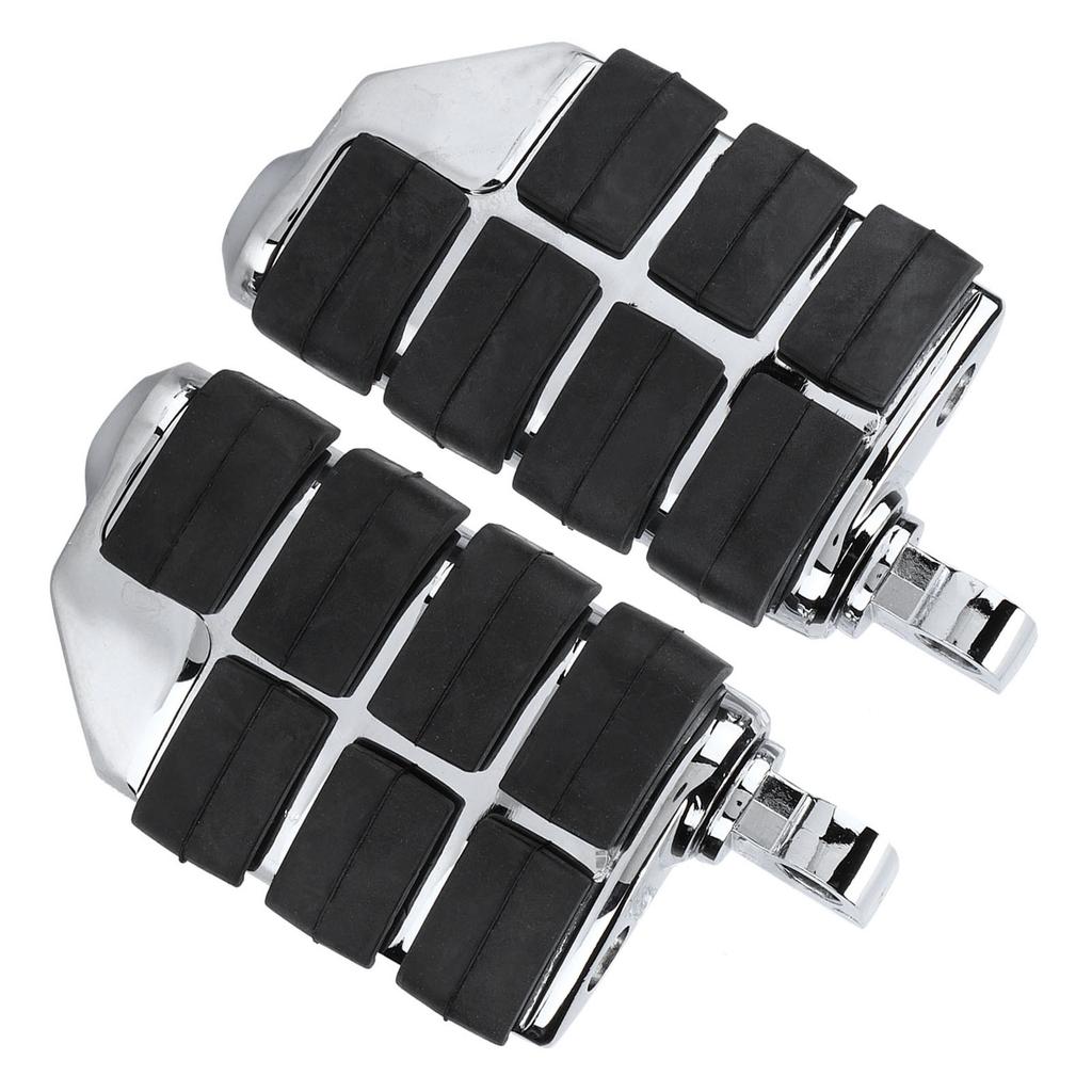 Motorcycle Footpegs Footrest CNC Aluminum Alloy Rubber Universal Replacement For KawasakiChrome