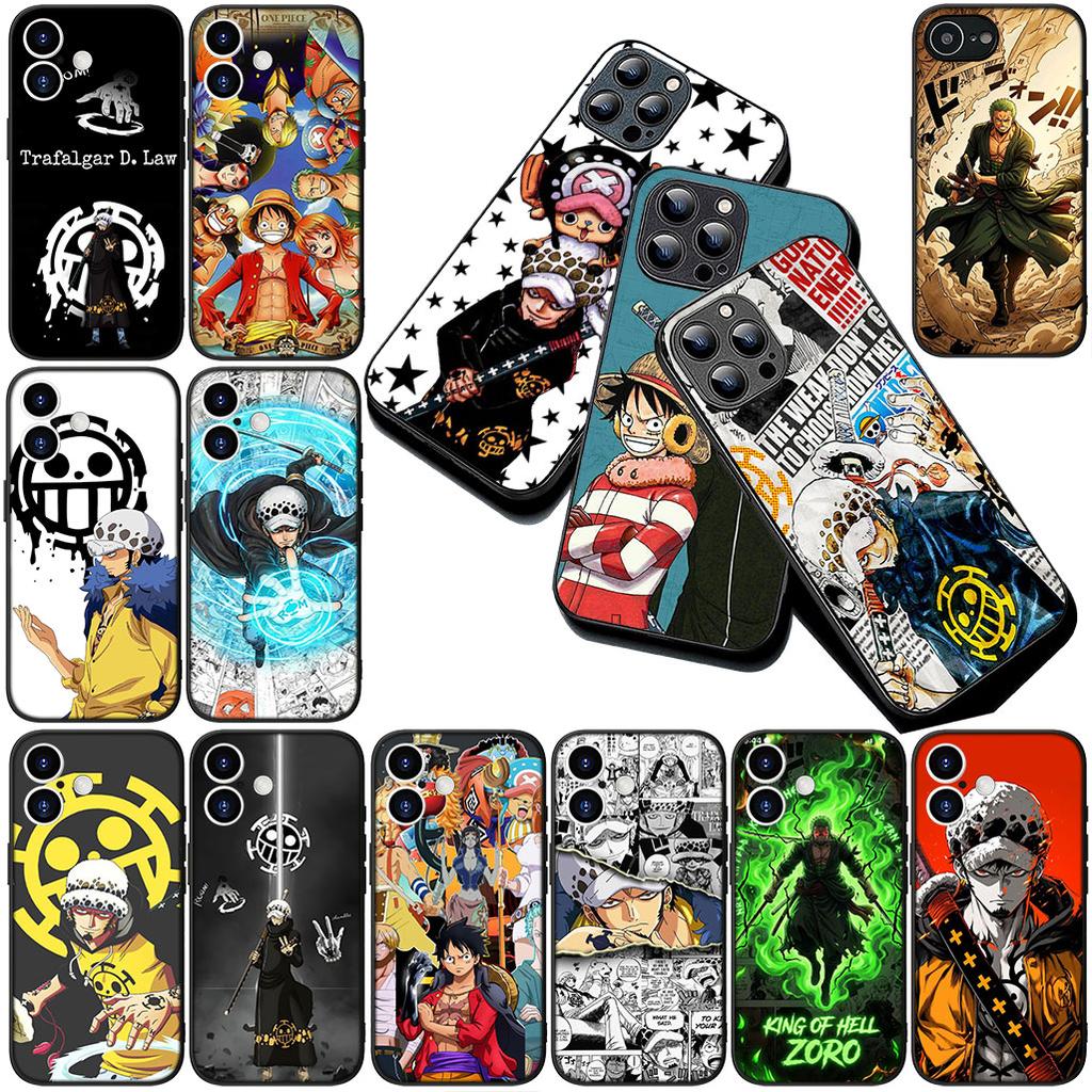 Cover for Apple iPhone 17 16 14 15 Plus Pro Max 16E ProMax + 15Plus 15+ 16+ Phone Case Zoro Trafalgar Water Law One Piece Luffy