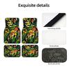 4pcs, Yellow Sunflower Element Pattern,Themed Car Printed Car Floor Mats, Universal Non-Slip Car Mats Suitable For All Seasons,