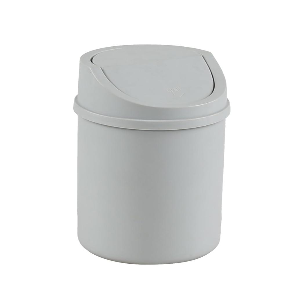 Plastic Countertop Waste Bin with Swing Lid, Tiny Garbage Can, Mini Desktop Trash Can