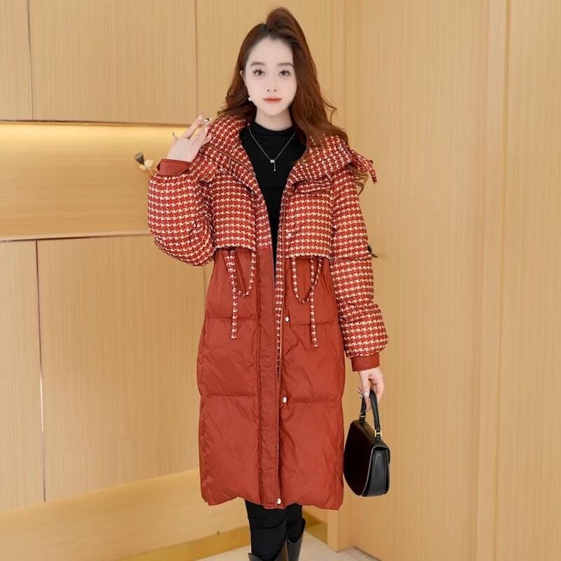 

Woodpecker Women s Red Mid-Length White Duck Down Jacket 3XL