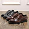 Retro Britischer Stil, Herren Spitzschuh Businesskleid Lederschuhe, neue Schnürschuhe Brock Blume Herrenschuhe trendige Herren