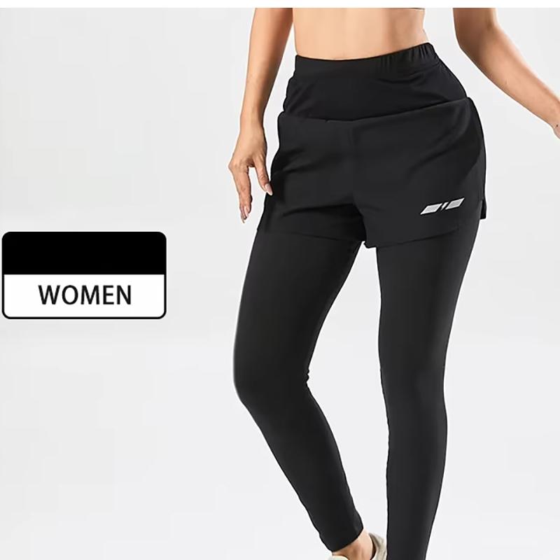 

Женские быстросохнущие двухкомпонентные спортивные брюки для бега с 5 карманами BB323-W L чёрный