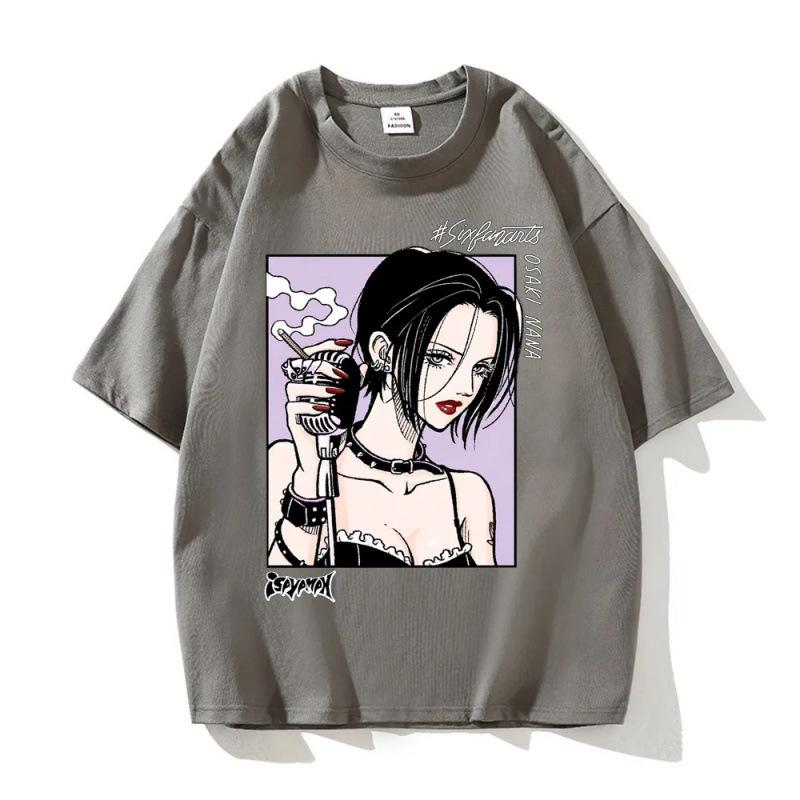 Fashion Women T-Shirt Japanese Manga Black Stones Nana Osaki Vintage S