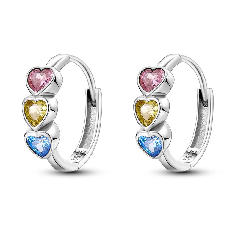 925 Silver Earrings Luxury Rose Gold Color Heart Star Moon Earrings for Women Wedding Party Fashion Jewelry Joyas