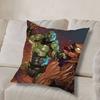 Game Doom Invincible Hero Pillow Case Anti-dustmite Pillowcase Invisible Zipper Silky Short Plush Sofa Cushion Cover