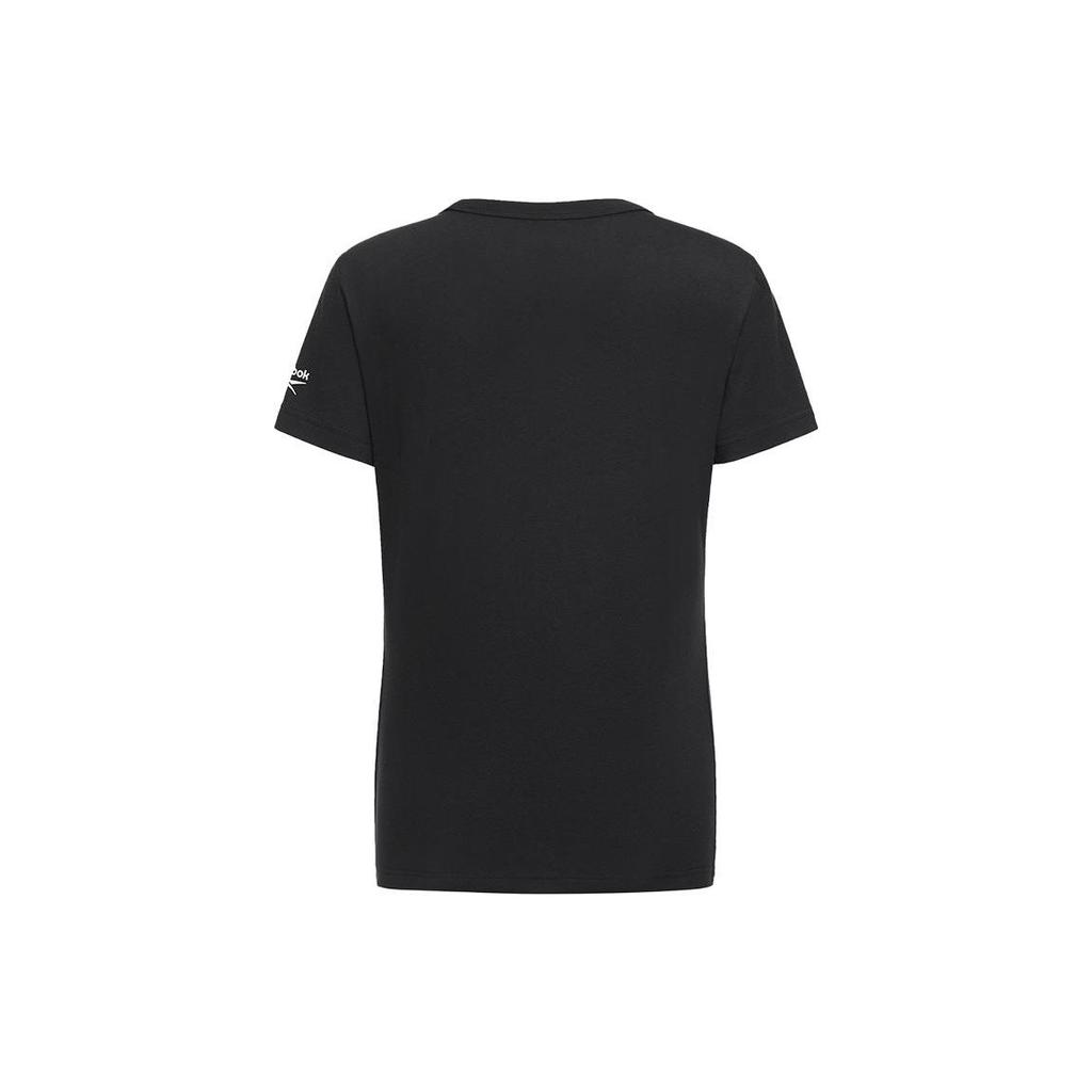 Reebok Simple Casual Sports Fitness Logo Comfortable Versatile Round Neck Short Sleeve T-Shirt Women T-Shirt Black GV5523