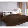 CALGARY Couette chaude Microfibre 400g/m² Choco &amp; Moka 200x200cm