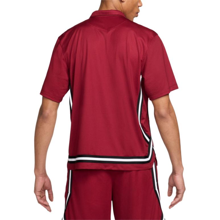 Nike Polo Button Logo Striped Short Sleeve Shirt Men Shirts Red FN2876-677