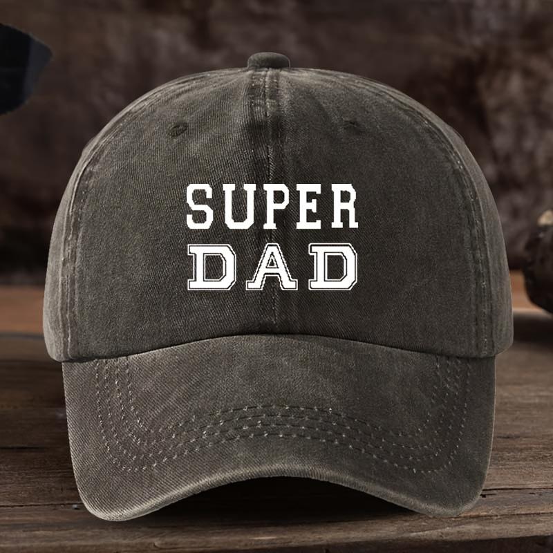 Super Dad Letter Print Baseball Hat Fashionable Versatile Peaked Cap Outdoor Men's Hat Trend