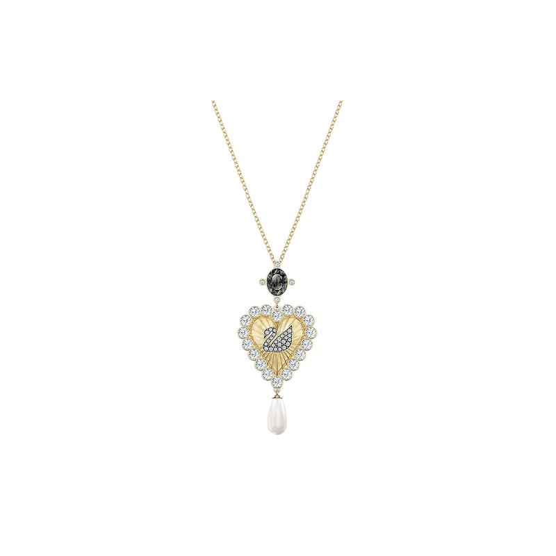 Swarovski Retro Heart Swan Necklace Gold Women s 5452384