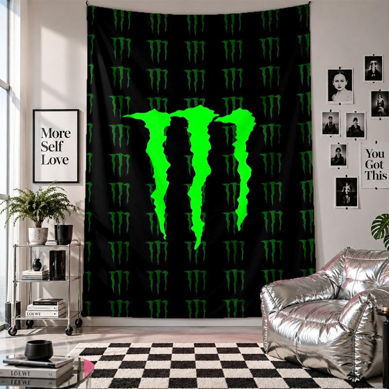 Wall TapestryMonster Energy Art Hanging Cloth Decorative Background Cover for Room Decoration