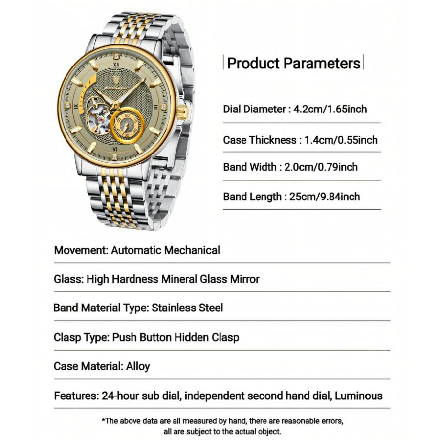 POEDAGAR Fashion Business Men Automatic Mechanical Watch Waterproof Luminous Hollow Tourbillon Male Clock Steel Strap Men's Watches