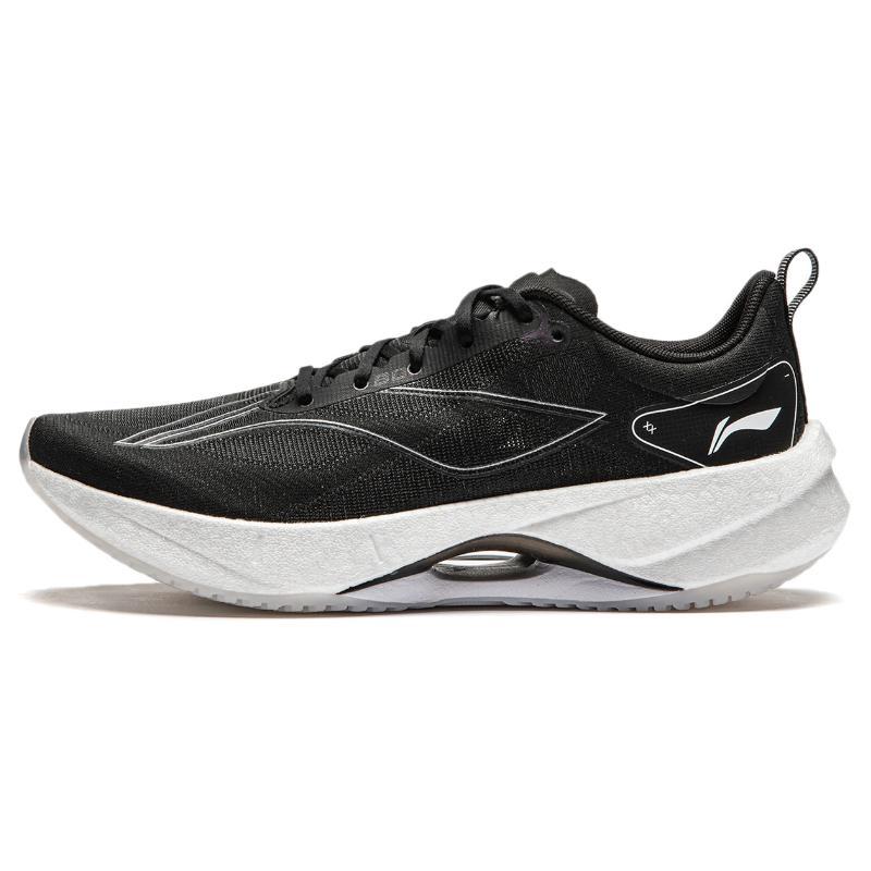 New LiNing Super Light 21 Cushioned Slip Resistant Abrasion Resistant Breathable Low Top Running Shoes Women's Black White ARBU002-39