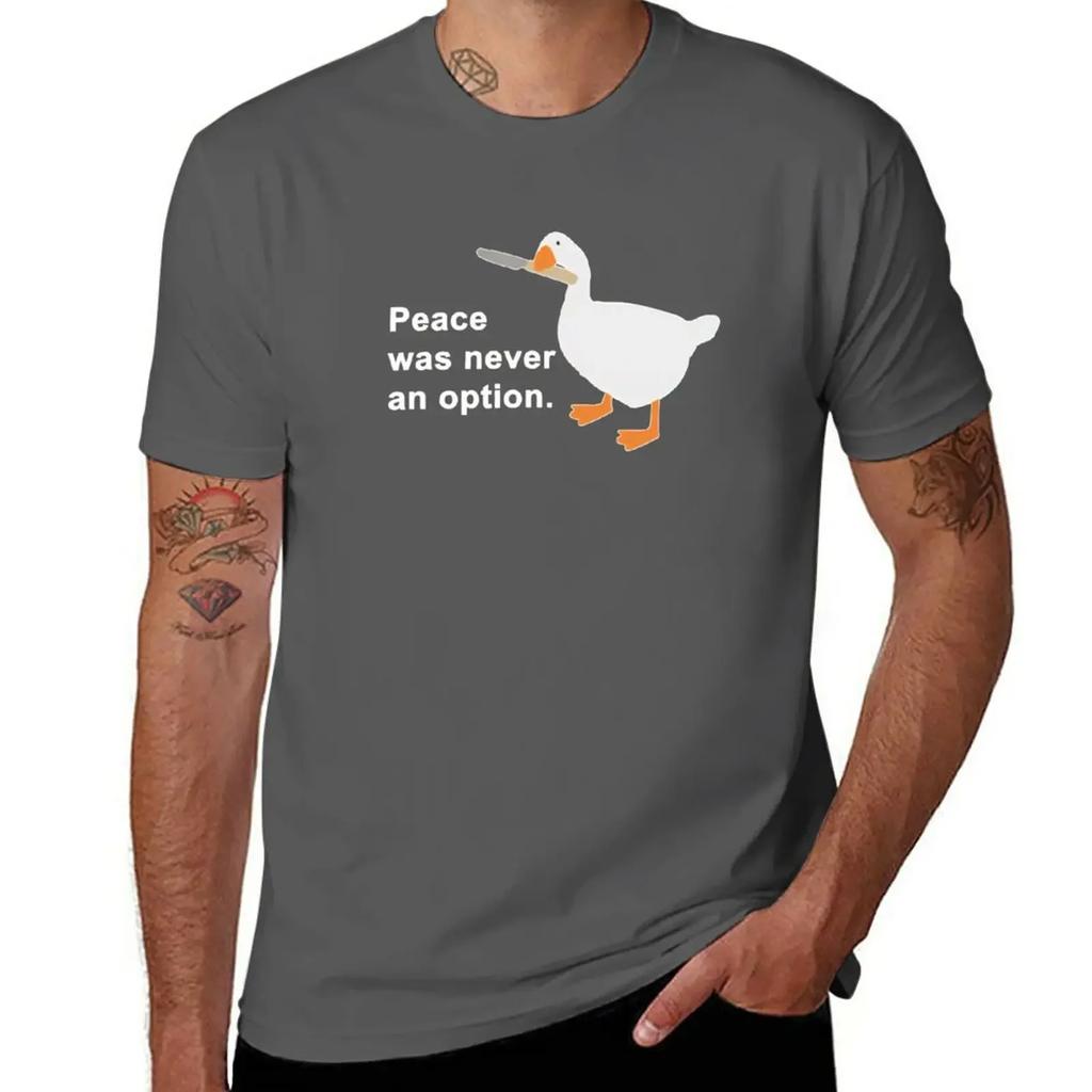 Peace Was Never An Option Goose T-Shirt Aesthetic clothing boys whites big and tall t shirts for men