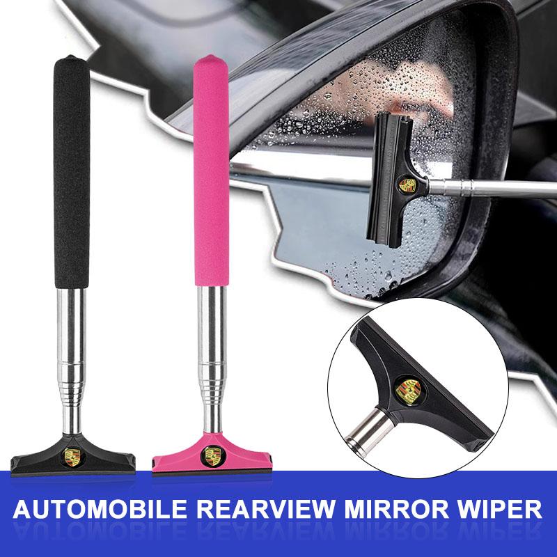 1Pcs Car Rearview Mirror Wiper Retractable Handheld Cleaning Brush For Porsche 911 918Spyder 928 944 968 Boxster Cayenne Macan Panamera