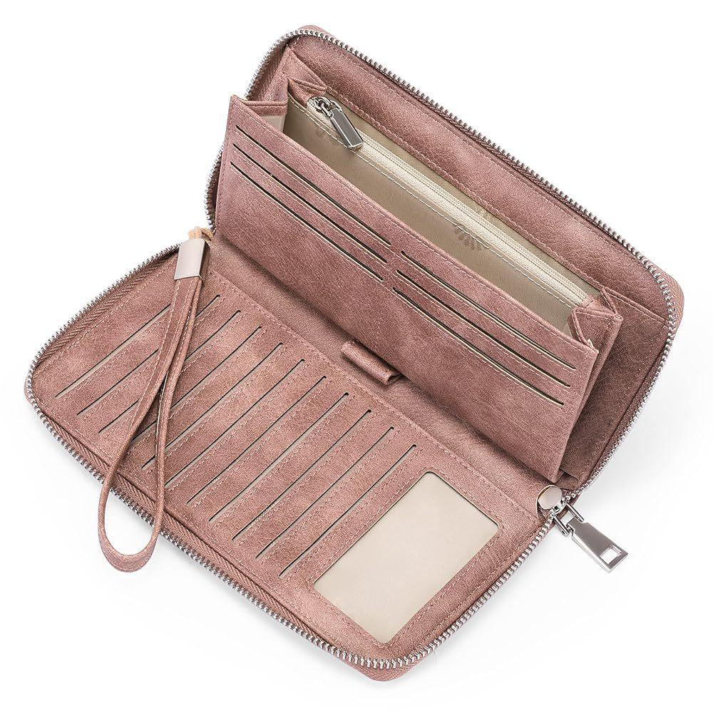 RFID-diebstahlsichere Damenbrieftasche aus PU-Leder, großes Fassungsvermögen, lang und elegant mit mehreren Kartenfächern.