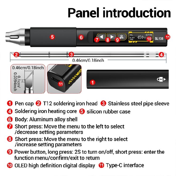 Mini Electric Soldering Iron 96W Adjustable Temperature Fast Heating Portable Digital Display Welding Iron Tool Kits